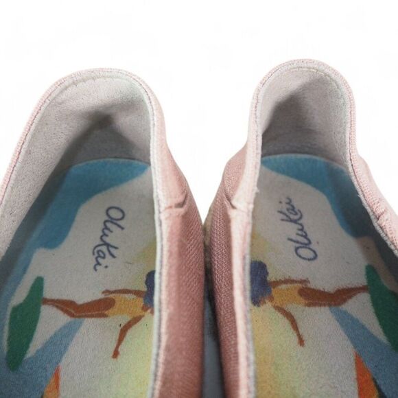 Olukai Kaula Pa'a Kapa Linen Espadrille Slip-on Loafers Rose Sea Salt Women's 9 - Picture 11 of 11